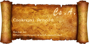 Csoknyai Arnold névjegykártya