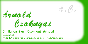 arnold csoknyai business card